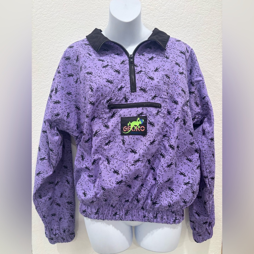 Vintage 80s 90s Gecko Hawaii Purple Windbreaker Unisex Small Jacket Rare!